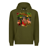 Army Green Juneteenth vibes black girl sneakers Premium Hoodie - RanaPortraitStore