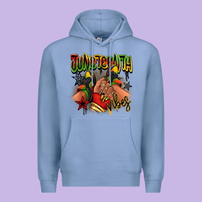 Juneteenth Vibes Black Girl Sneakers Premium Hoodie Designed By Ranaportraitstore