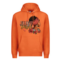 Carrot Just blessed afro woman with roses Premium Hoodie - RanaPortraitStore