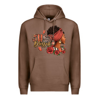 Chestnut Just blessed afro woman with roses Premium Hoodie - RanaPortraitStore
