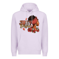 Lilac Just blessed afro woman with roses Premium Hoodie - RanaPortraitStore