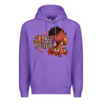 Purple Just blessed afro woman with roses Premium Hoodie - RanaPortraitStore