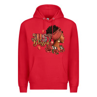 Red Just blessed afro woman with roses Premium Hoodie - RanaPortraitStore