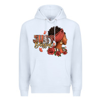 White Just blessed afro woman with roses Premium Hoodie - RanaPortraitStore