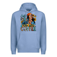 Colony Blue Just a girl who loves coffee Premium Hoodie - RanaPortraitStore