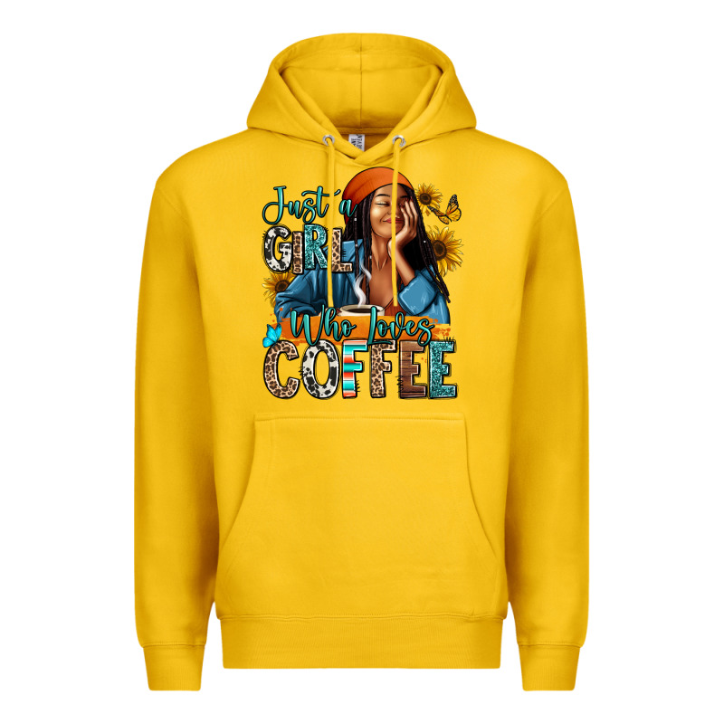 Just A Girl Who Loves Coffee Premium Hoodie by RanaPortraitStore | Teevron