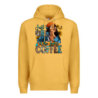 Mustard Just a girl who loves coffee Premium Hoodie - RanaPortraitStore