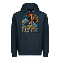 Navy Just a girl who loves coffee Premium Hoodie - RanaPortraitStore