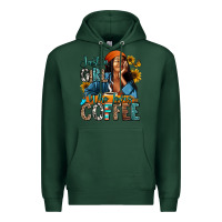 Sports Green Just a girl who loves coffee Premium Hoodie - RanaPortraitStore