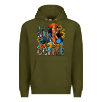 Army Green Just a girl who loves coffee Premium Hoodie - RanaPortraitStore