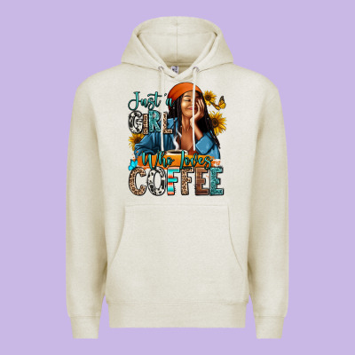 Just A Girl Who Loves Coffee Premium Hoodie Designed By Ranaportraitstore