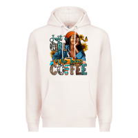Pale Pink Just a girl who loves coffee Premium Hoodie - RanaPortraitStore