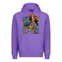 Purple Just a girl who loves coffee Premium Hoodie - RanaPortraitStore