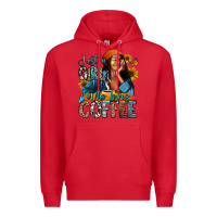 Red Just a girl who loves coffee Premium Hoodie - RanaPortraitStore