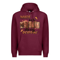Burgundy Made with melanin always poppin' Premium Hoodie - RanaPortraitStore