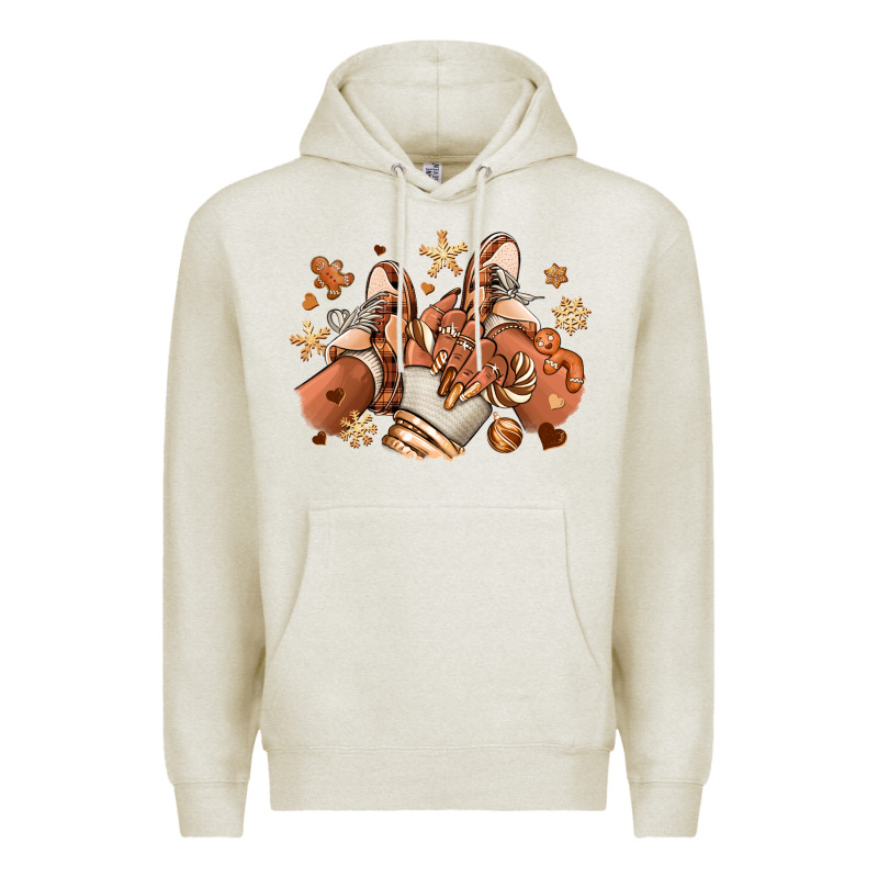 Melanin Christmas Black Girl Sneakers Premium Hoodie by RanaPortraitStore | Teevron