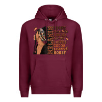 Burgundy Melanin many shades of brown afro woman Premium Hoodie - RanaPortraitStore