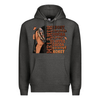 Charcoal Heather Melanin many shades of brown afro woman Premium Hoodie - RanaPortraitStore
