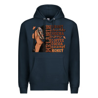 Navy Melanin many shades of brown afro woman Premium Hoodie - RanaPortraitStore