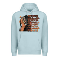 Blue Mist Melanin many shades of brown afro woman Premium Hoodie - RanaPortraitStore
