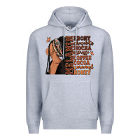 Heather Grey Melanin many shades of brown afro woman Premium Hoodie - RanaPortraitStore