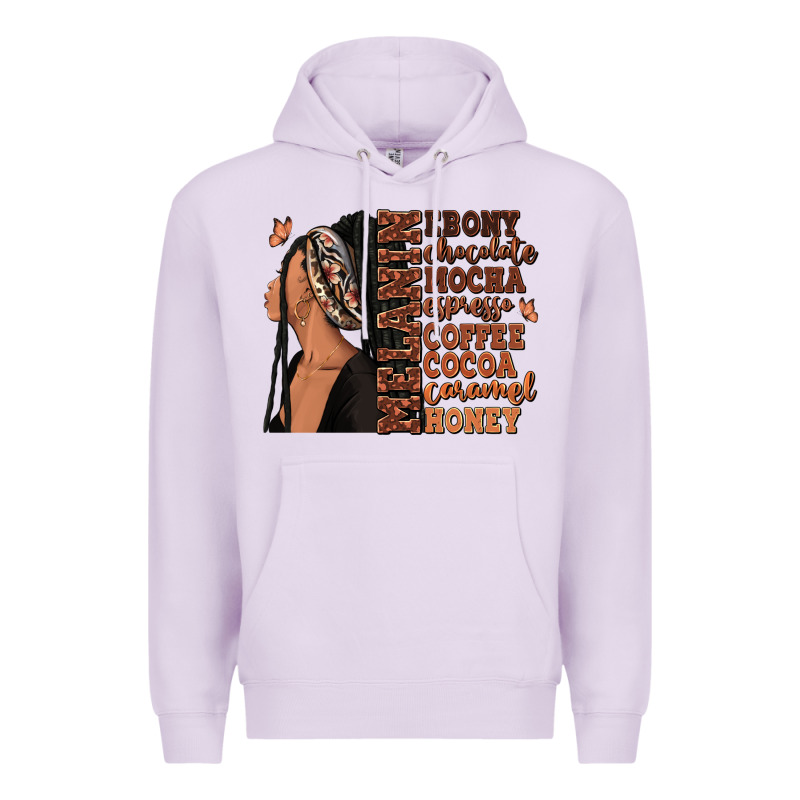 Melanin Many Shades Of Brown Afro Woman Premium Hoodie by RanaPortraitStore | Teevron