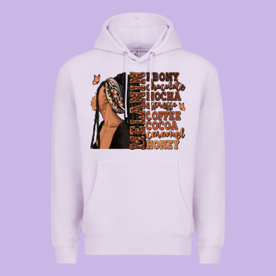 Melanin Many Shades Of Brown Afro Woman Premium Hoodie Designed By Ranaportraitstore