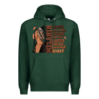 Sports Green Melanin many shades of brown afro woman Premium Hoodie - RanaPortraitStore