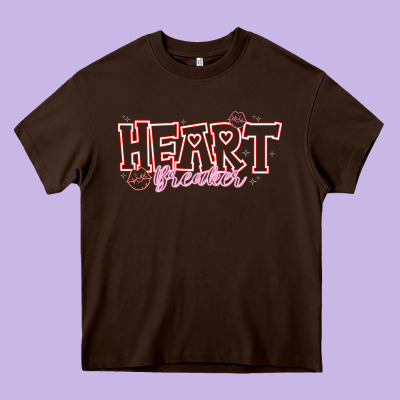 Heart Breaker Valentine Heavy Core Tee Designed By Cowhidedigitalart