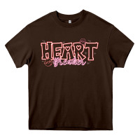 Chocolate Brown Heart Breaker Valentine Heavy Core Tee - CowhideDigitalArt