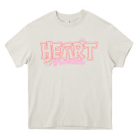 Cream Heart Breaker Valentine Heavy Core Tee - CowhideDigitalArt