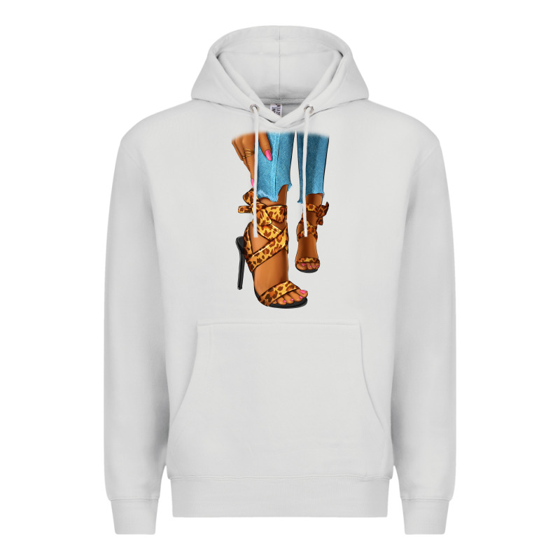 Leopard Heels Black Fashion Girl Premium Hoodie by RanaPortraitStore | Teevron