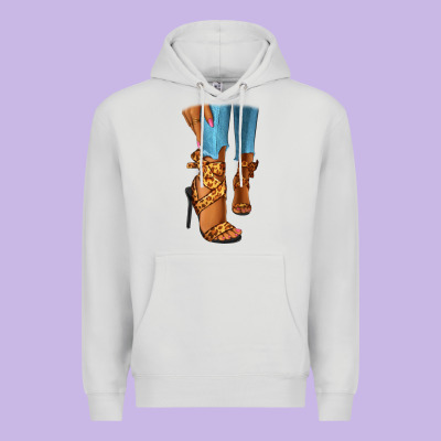 Leopard Heels Black Fashion Girl Premium Hoodie Designed By Ranaportraitstore