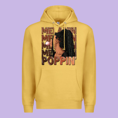 Melanin Poppin' Afro Woman Premium Hoodie Designed By Ranaportraitstore