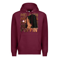 Burgundy Melanin poppin' afro woman Premium Hoodie - RanaPortraitStore