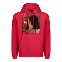 Cardinal Melanin poppin' afro woman Premium Hoodie - RanaPortraitStore