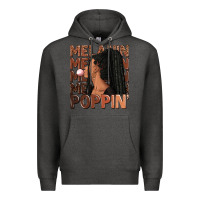 Charcoal Heather Melanin poppin' afro woman Premium Hoodie - RanaPortraitStore