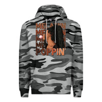 Slate Camo Melanin poppin' afro woman Premium Hoodie - RanaPortraitStore