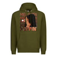 Army Green Melanin poppin' afro woman Premium Hoodie - RanaPortraitStore