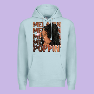 Melanin Poppin' Afro Woman Premium Hoodie Designed By Ranaportraitstore