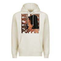 Oatmeal Heather Melanin poppin' afro woman Premium Hoodie - RanaPortraitStore
