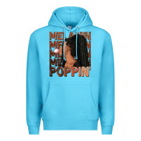 Ocean Blue Melanin poppin' afro woman Premium Hoodie - RanaPortraitStore