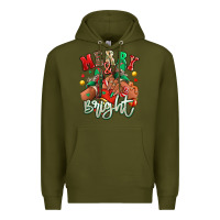 Army Green Merry and bright black girl sneakers Premium Hoodie - RanaPortraitStore