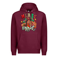 Burgundy Merry and bright black girl sneakers Premium Hoodie - RanaPortraitStore