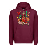 Burgundy Merry Christmas black girl sneakers Premium Hoodie - RanaPortraitStore