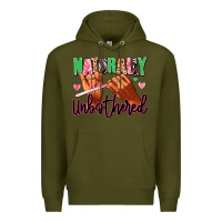 Army Green Naturally unbothered afro nails Premium Hoodie - RanaPortraitStore