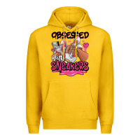 Lemon Obsessed with sneakers pink afro woman Premium Hoodie - RanaPortraitStore