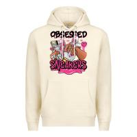 Sandshell Obsessed with sneakers pink afro woman Premium Hoodie - RanaPortraitStore