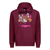 Burgundy Obsessed with sneakers pink afro woman Premium Hoodie - RanaPortraitStore