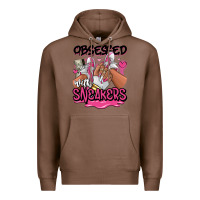 Chestnut Obsessed with sneakers pink afro woman Premium Hoodie - RanaPortraitStore